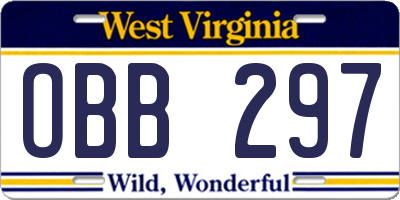 WV license plate OBB297