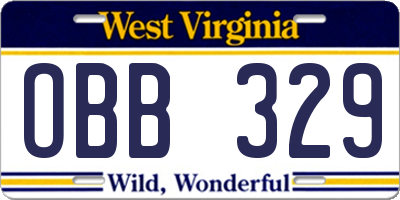 WV license plate OBB329