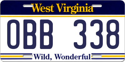 WV license plate OBB338