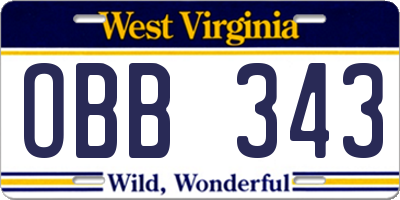 WV license plate OBB343