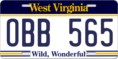 WV license plate OBB565