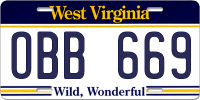 WV license plate OBB669