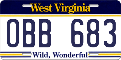 WV license plate OBB683