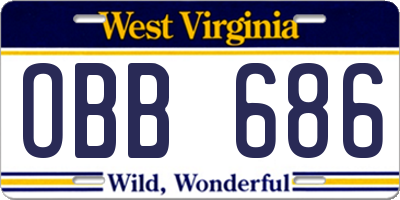 WV license plate OBB686