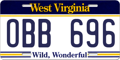 WV license plate OBB696