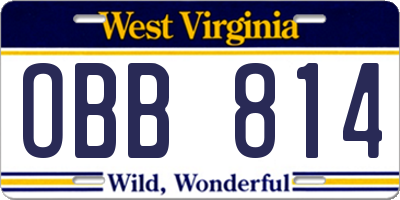 WV license plate OBB814