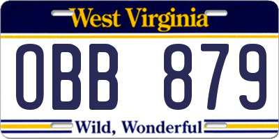 WV license plate OBB879