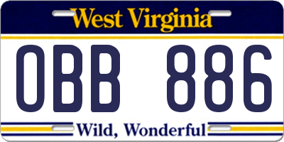WV license plate OBB886