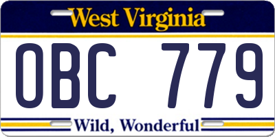 WV license plate OBC779
