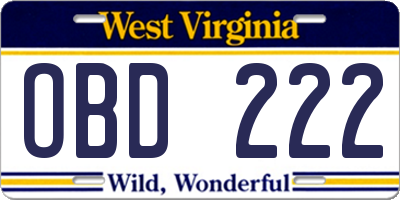 WV license plate OBD222