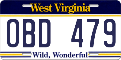WV license plate OBD479