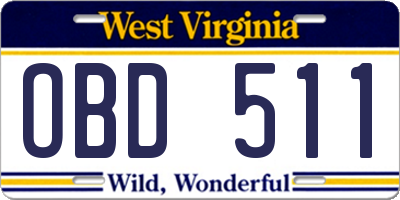 WV license plate OBD511