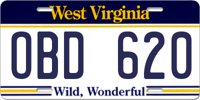 WV license plate OBD620