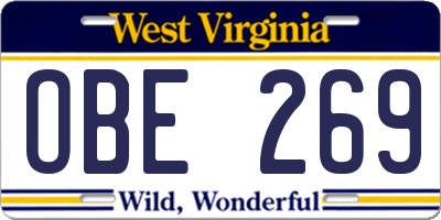 WV license plate OBE269