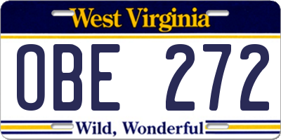 WV license plate OBE272