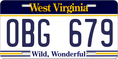 WV license plate OBG679
