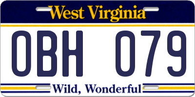 WV license plate OBH079