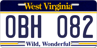WV license plate OBH082