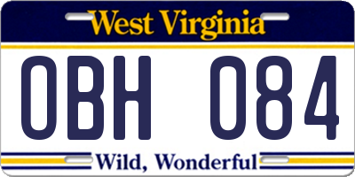 WV license plate OBH084