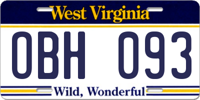 WV license plate OBH093