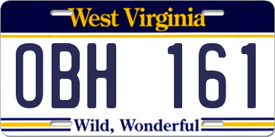 WV license plate OBH161