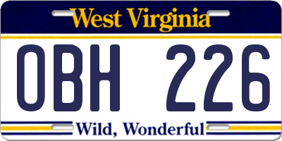 WV license plate OBH226