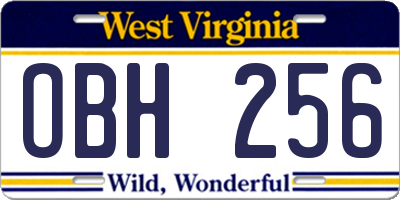 WV license plate OBH256