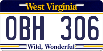 WV license plate OBH306