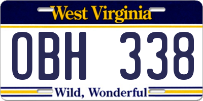 WV license plate OBH338