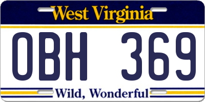WV license plate OBH369