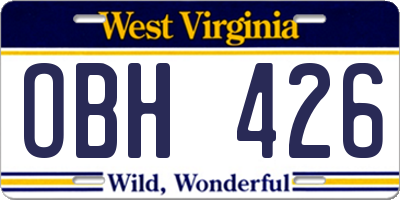 WV license plate OBH426