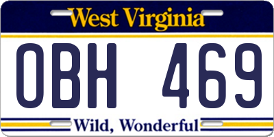 WV license plate OBH469