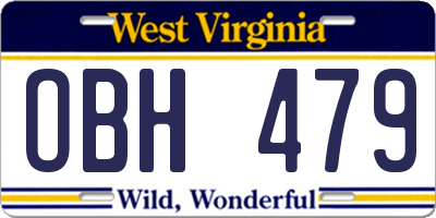 WV license plate OBH479