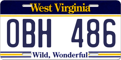 WV license plate OBH486