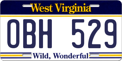 WV license plate OBH529
