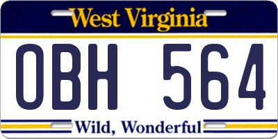 WV license plate OBH564