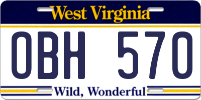 WV license plate OBH570