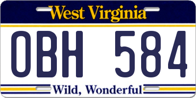WV license plate OBH584