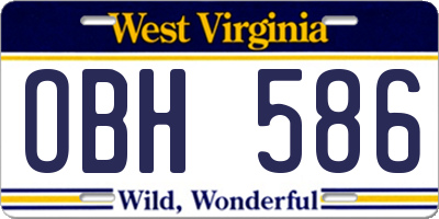 WV license plate OBH586