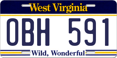 WV license plate OBH591