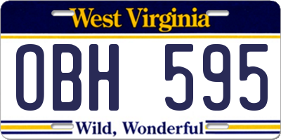 WV license plate OBH595