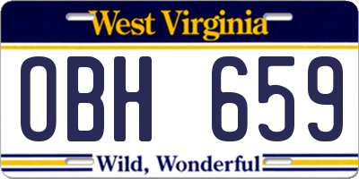 WV license plate OBH659
