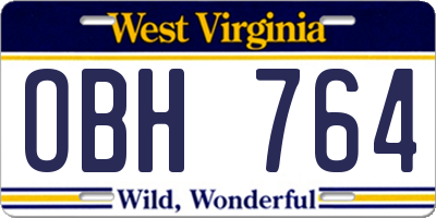 WV license plate OBH764