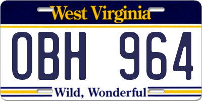 WV license plate OBH964
