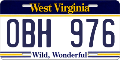 WV license plate OBH976