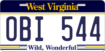 WV license plate OBI544