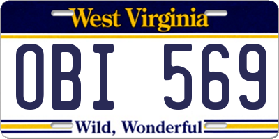 WV license plate OBI569