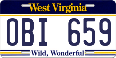 WV license plate OBI659
