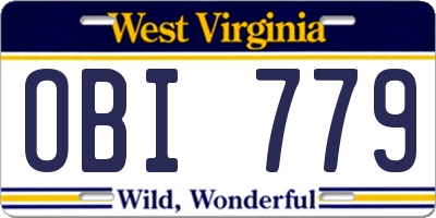 WV license plate OBI779