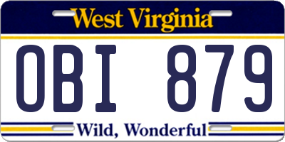 WV license plate OBI879